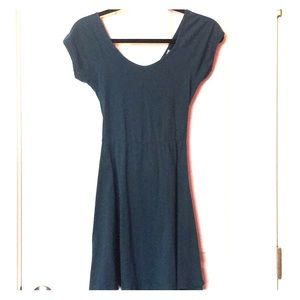 Dark Turquoise mini dress with cross back